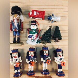 Florida Gators Nutcracker Ornaments Set of 4 Collectible. Snowman Christmas